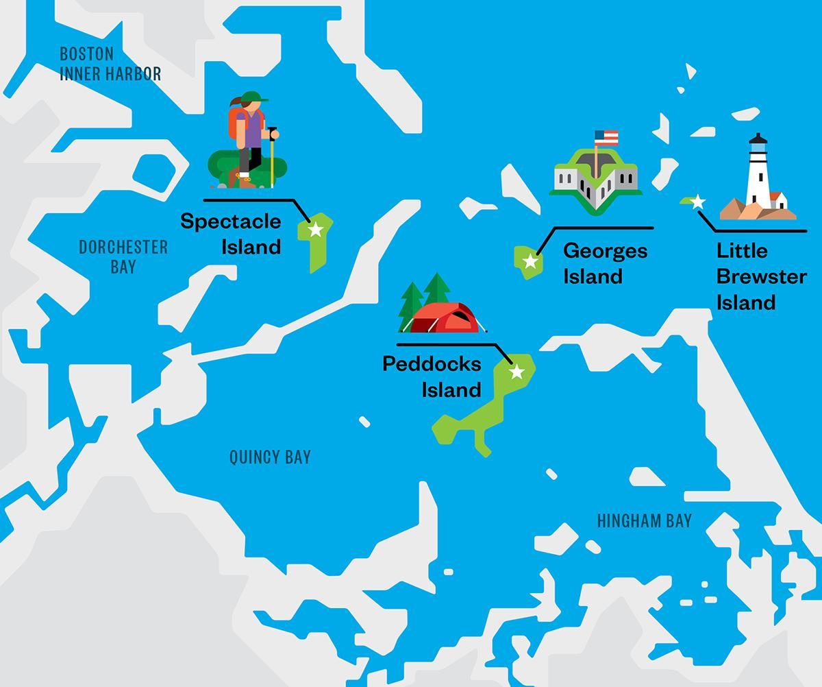 χάρτης της Boston harbor islands