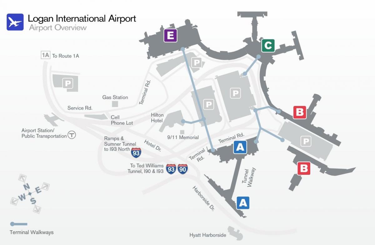 χάρτης της Logan airport terminal b