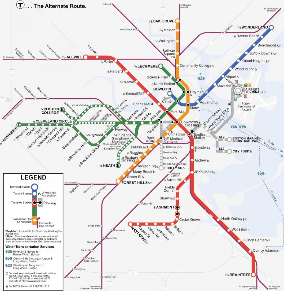 πορτοκαλί γραμμή Βοστώνη εμφάνιση χάρτη