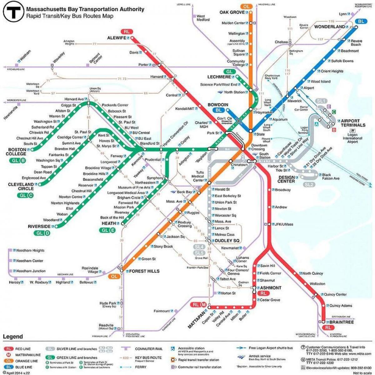MBTA Βοστώνη εμφάνιση χάρτη