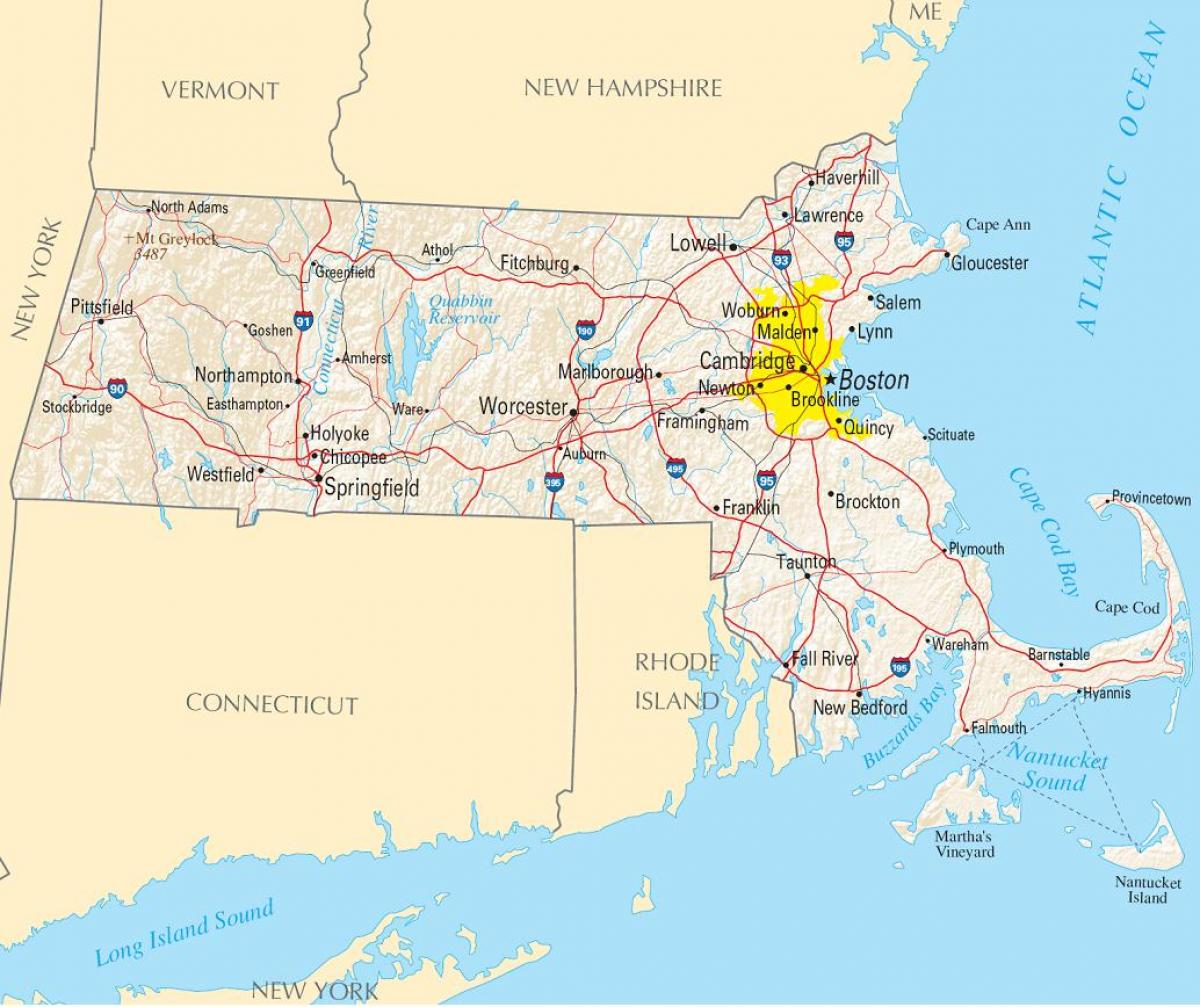 χάρτης της Βοστώνη ηνωμένες πολιτείες της αμερικής
