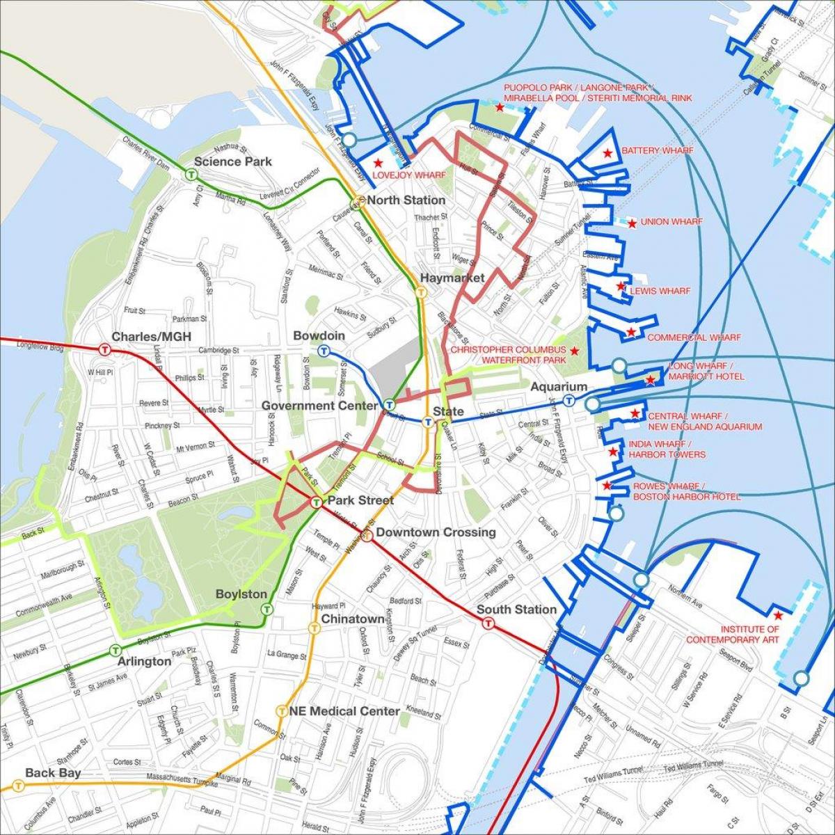 Βοστώνη περιήγηση χάρτης
