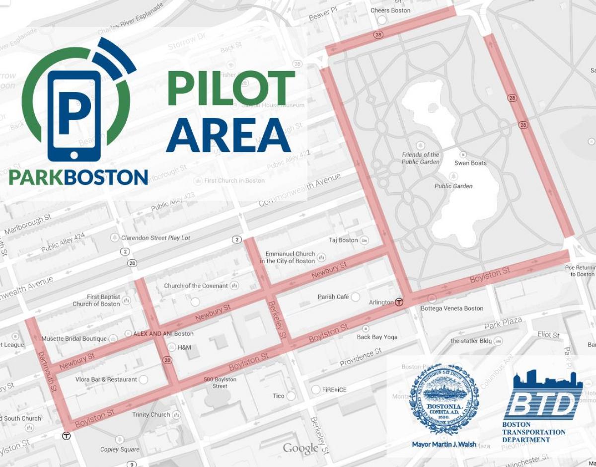 Βοστώνη παρκόμετρο χάρτης