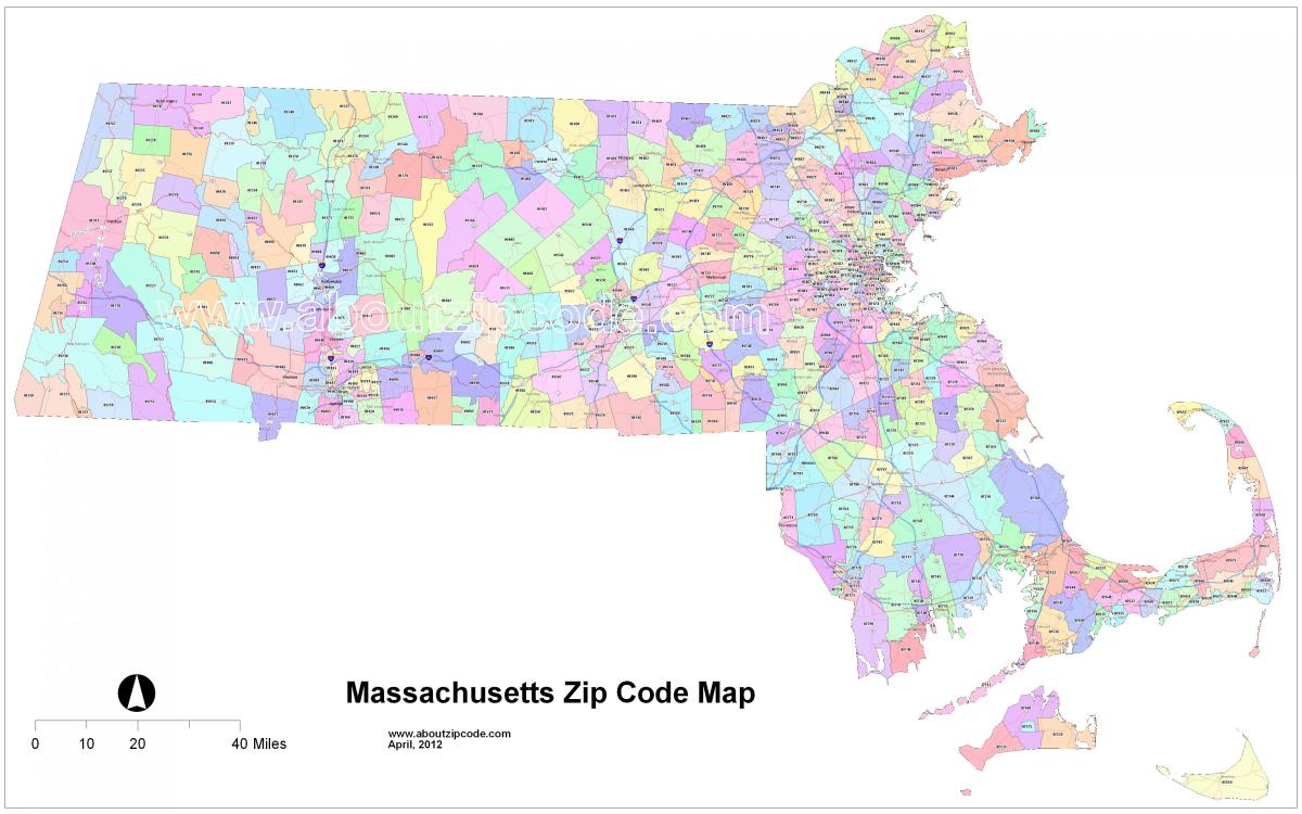 ταχυδρομικός κώδικας χάρτη της Βοστώνης