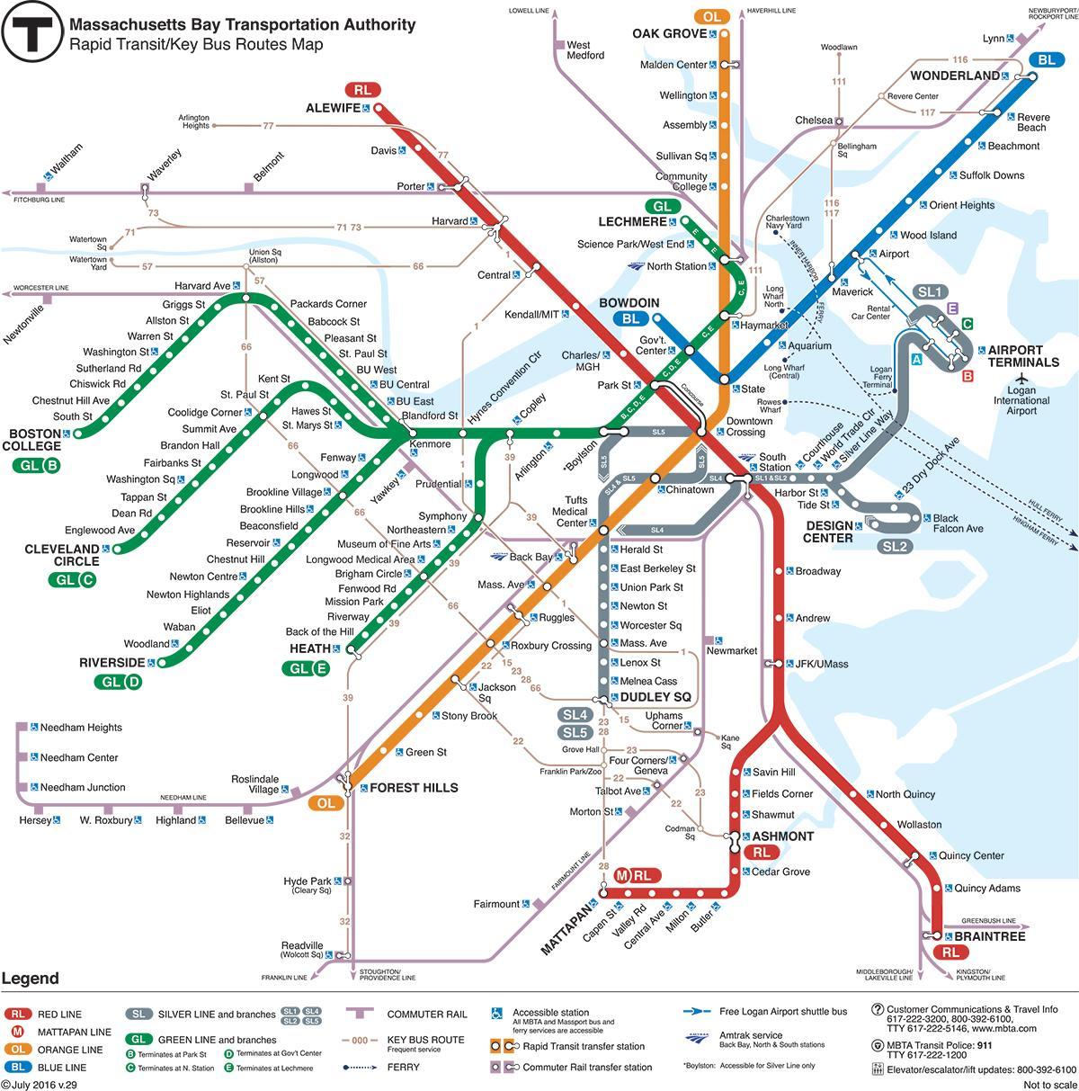 χάρτης του μετρό της Βοστώνης