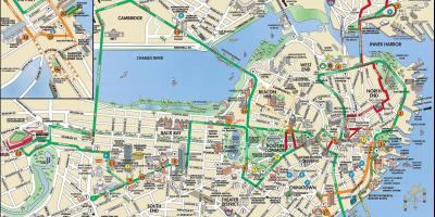 Βοστώνη hop on hop off τρόλεϊ περιήγηση χάρτης