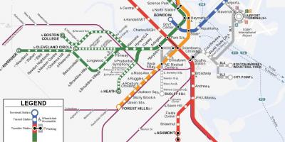 Πορτοκαλί γραμμή Βοστώνη εμφάνιση χάρτη