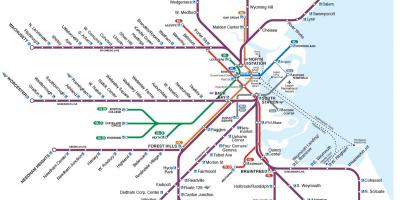 Προαστιακό σιδηροδρομικό χάρτη της Βοστώνης