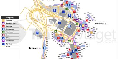 Χάρτης από το διεθνές αεροδρόμιο Λόγκαν
