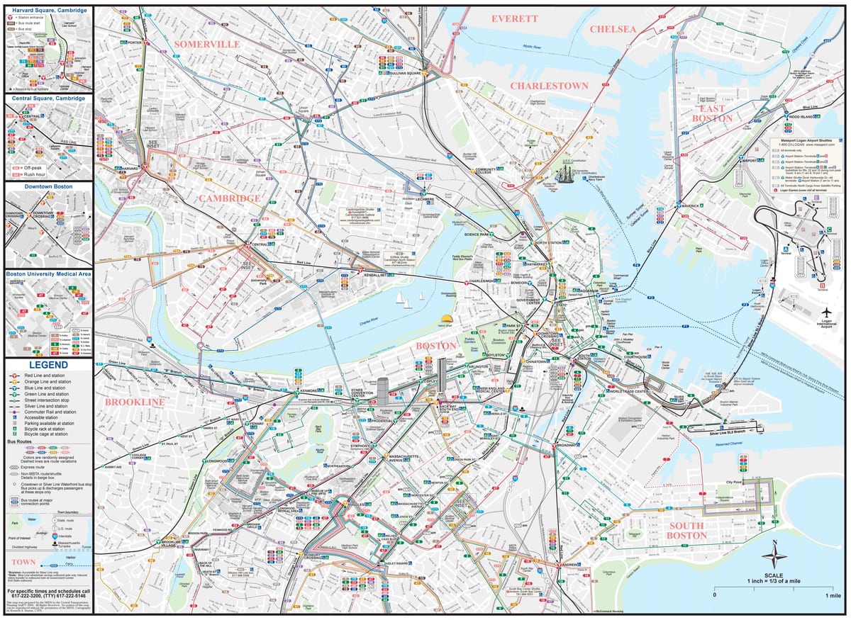 MBTA λεωφορείο χάρτη