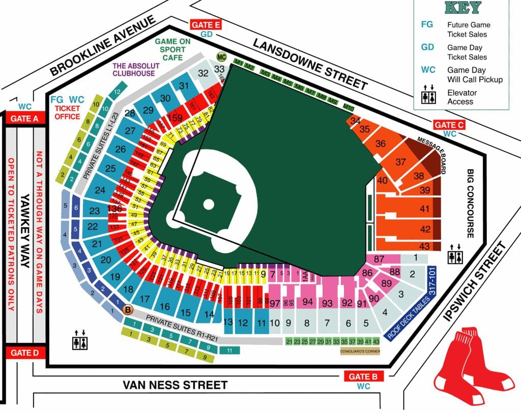Fenway κάθισμα χάρτης