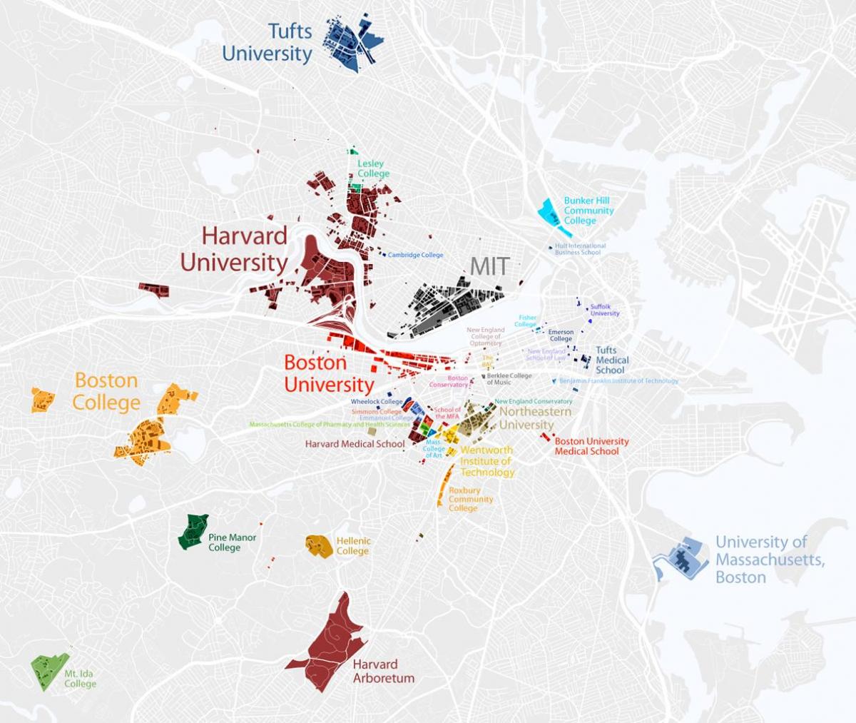 χάρτης του πανεπιστημίου της Βοστώνης