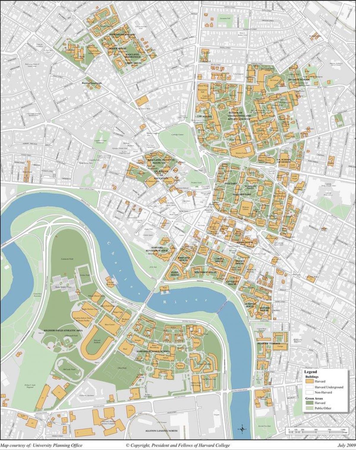 Harvard university campus χάρτης