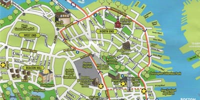 Χάρτης της Βοστώνης στα αξιοθέατα