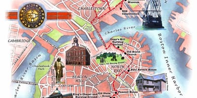 Χάρτης της Boston freedom trail