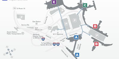 Χάρτης της Logan airport terminal b