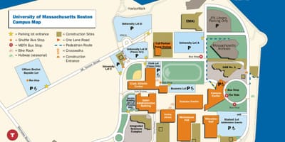 Umass Boston χάρτη της πανεπιστημιούπολης